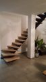 ESCALIER 2 QUARTS TOURNANT A POUTRE CENTRALE